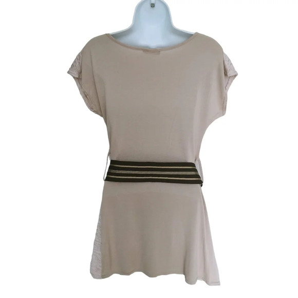 Top Site Paris Ruched Mini Dress with Belt Tan - Picture 6 of 8